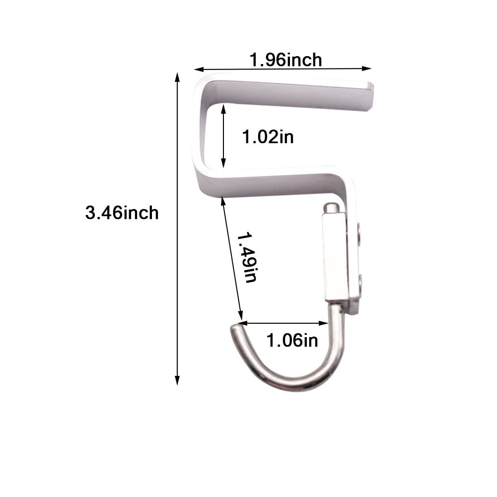 Student Desk Space Aluminium Alloy Nail-Free Hook 2 Pack Office Bag Hook view 2
