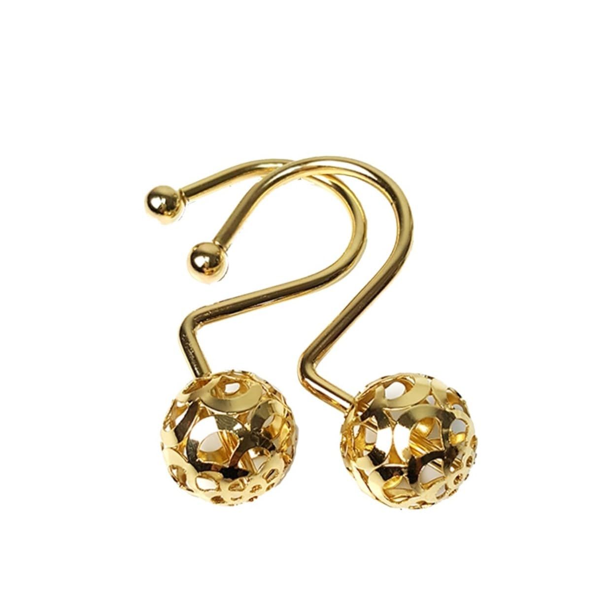12 Count Gold Shower Curtain Rings Hooks Easy Roller Ball Shower Curtain Rings