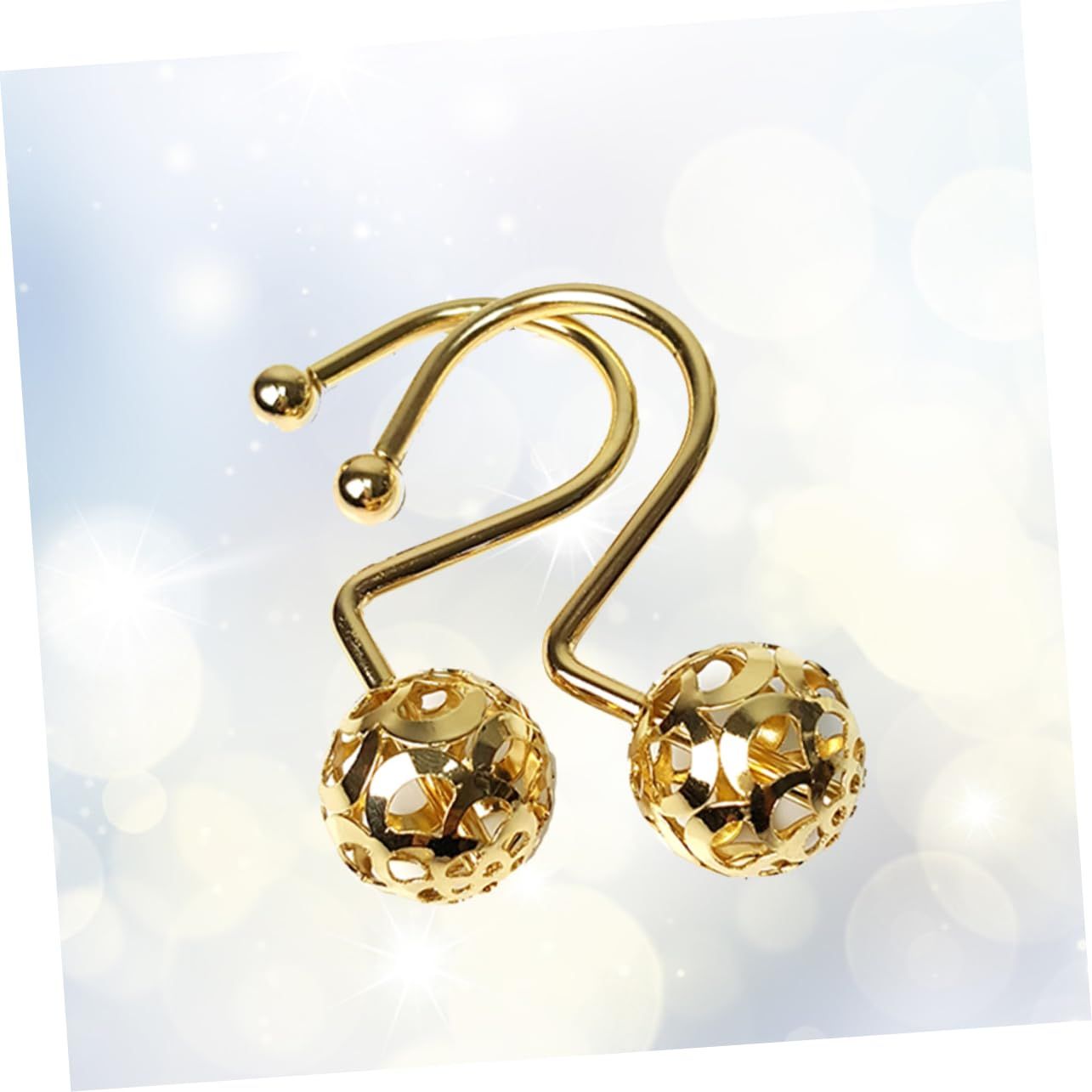12 Count Gold Shower Curtain Rings Hooks Easy Roller Ball Shower Curtain Rings view 3