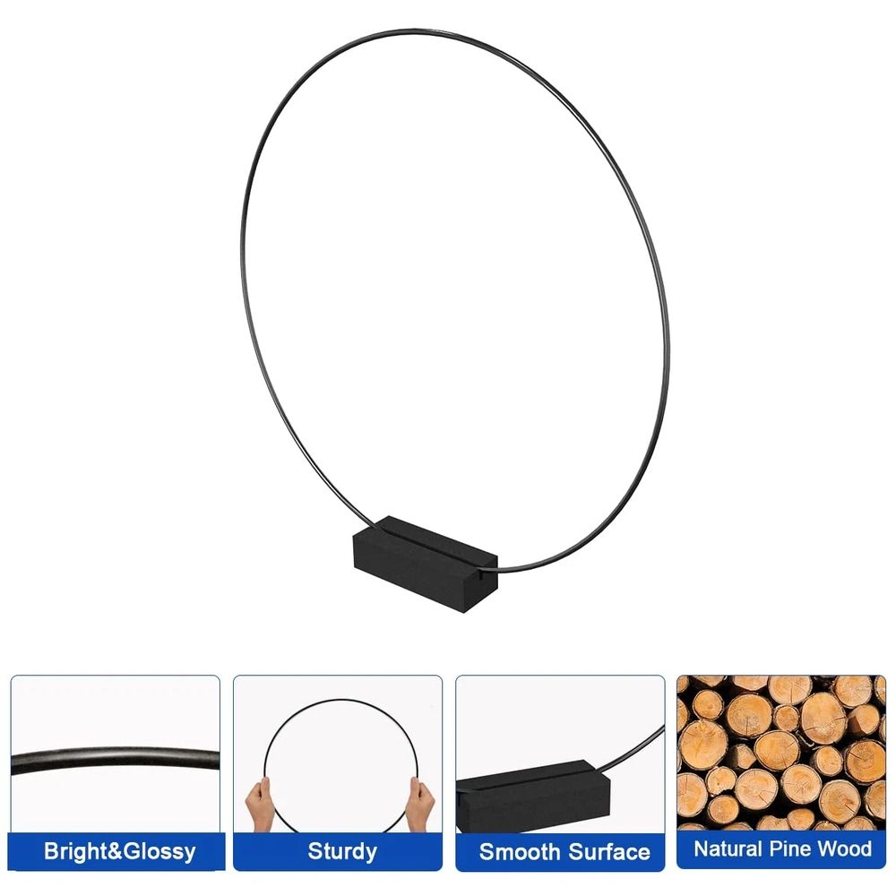 6 Pack 10 Inch Metal Floral Hoop Centerpiece with 6 Pack Wooden Stand for Table view 3