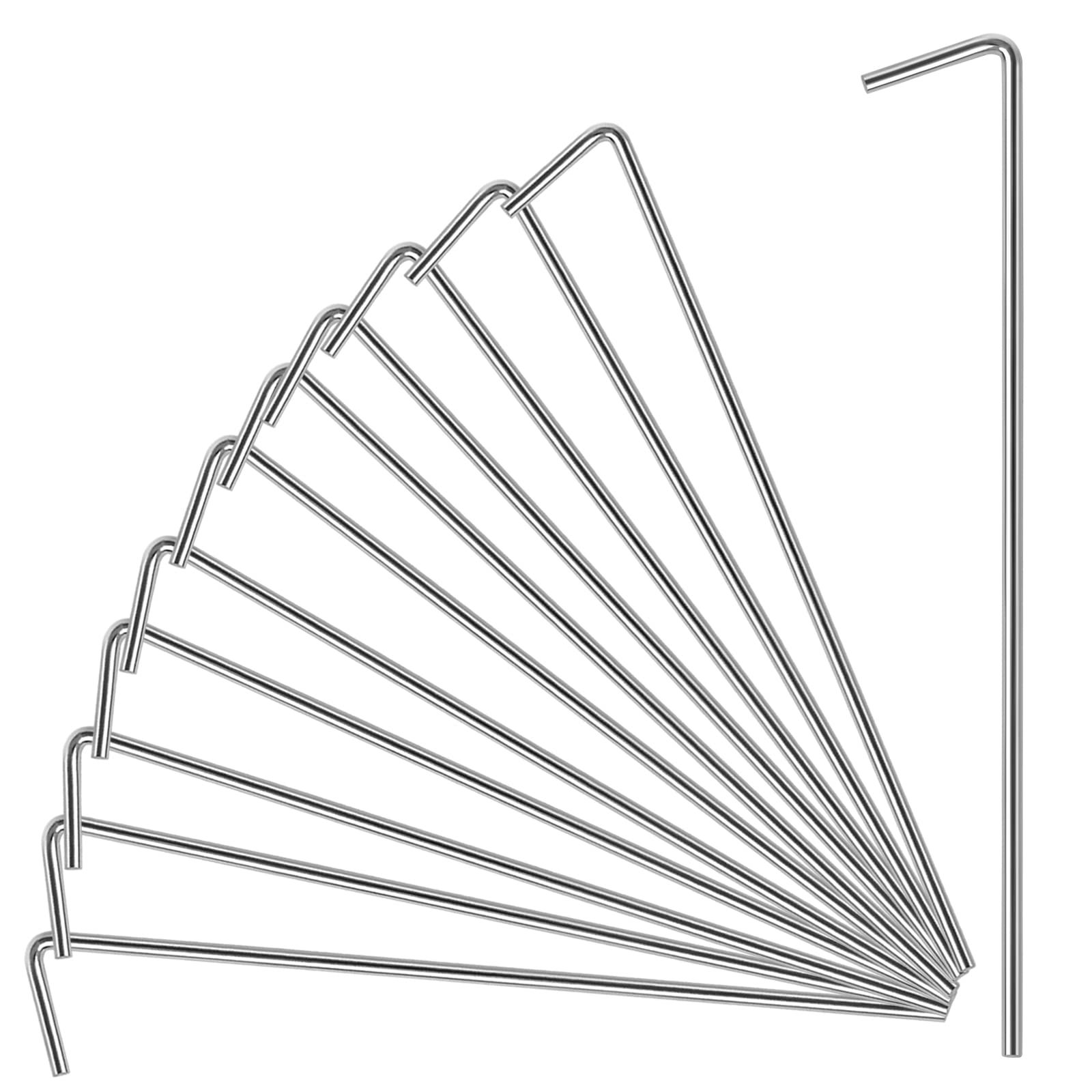 18 Pack Tent Stakes, Stakes for Outdoor Decorations, Tent Stakes Heavy Duty