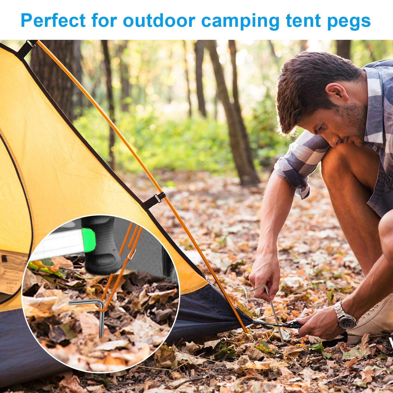 18 Pack Tent Stakes, Stakes for Outdoor Decorations, Tent Stakes Heavy Duty view 4