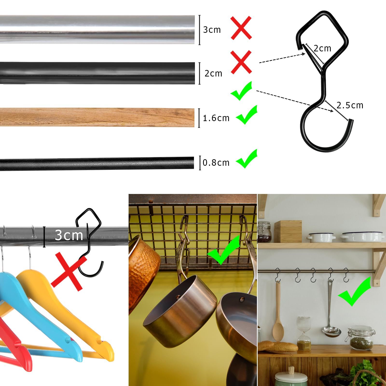 12 PCS S Hooks for Hanging view 4