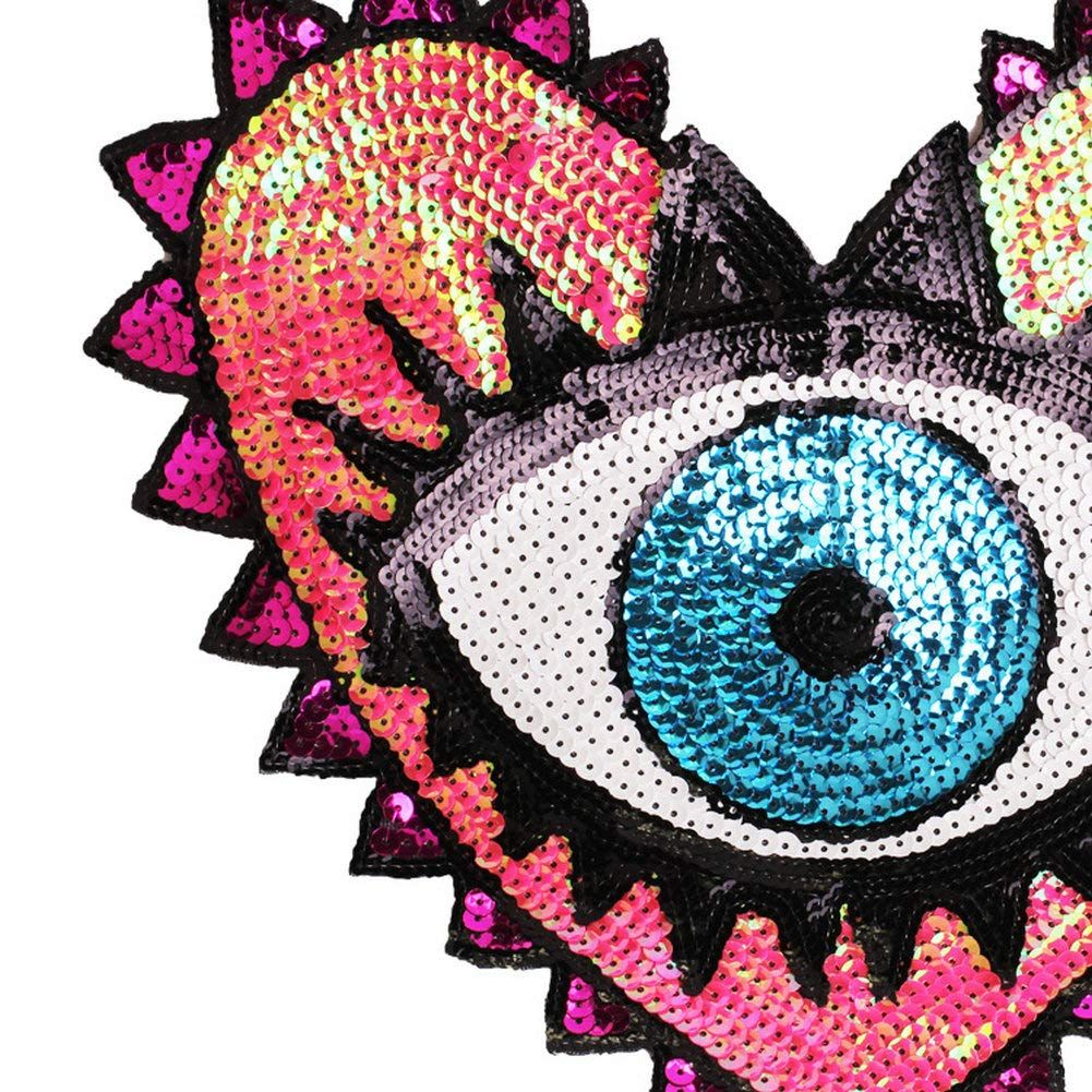 Sequin Patch Fashion Coat Patch Heart-Shaped Eye Sequins Embroidery Clothing view 3