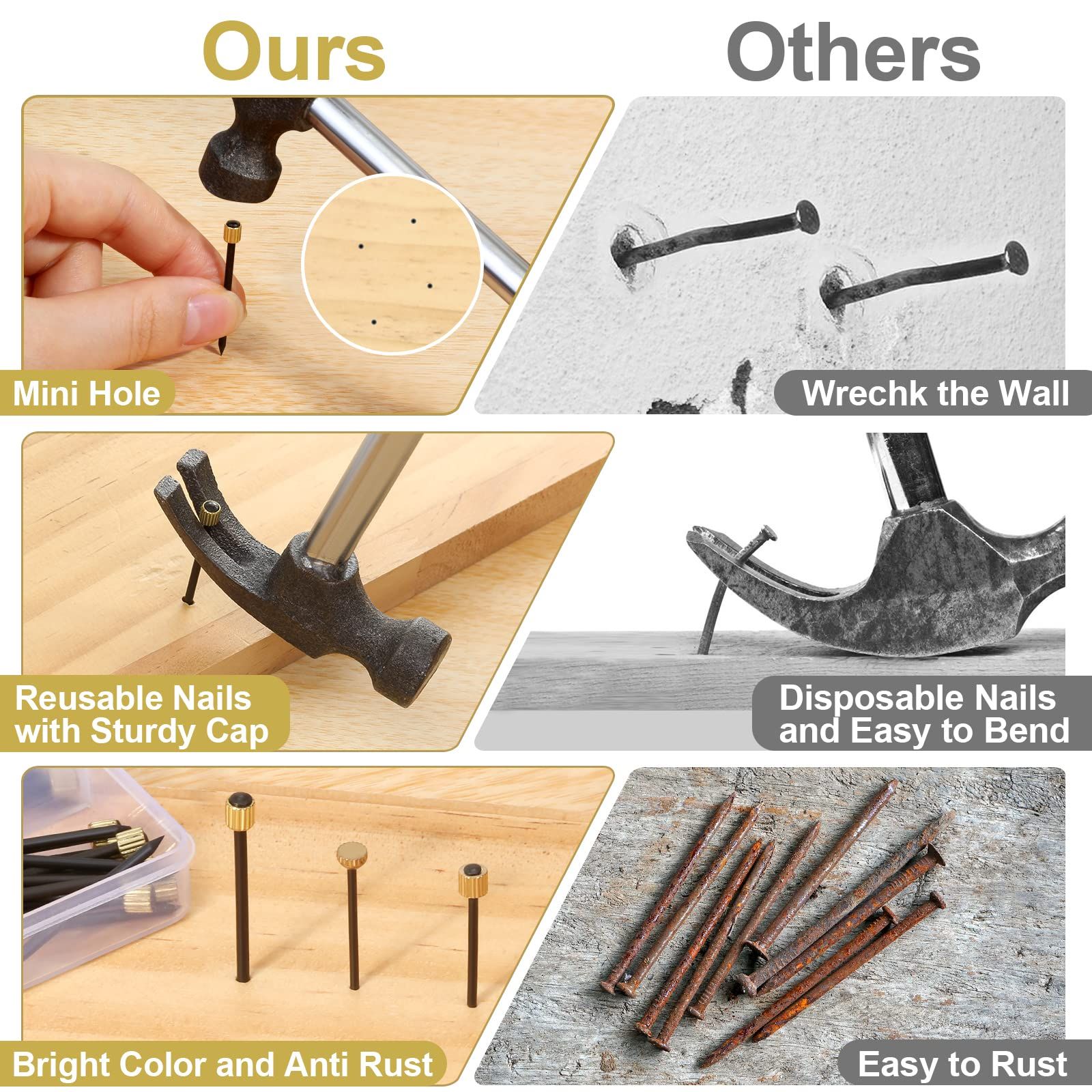 90PCS Picture Hanging Nails view 3