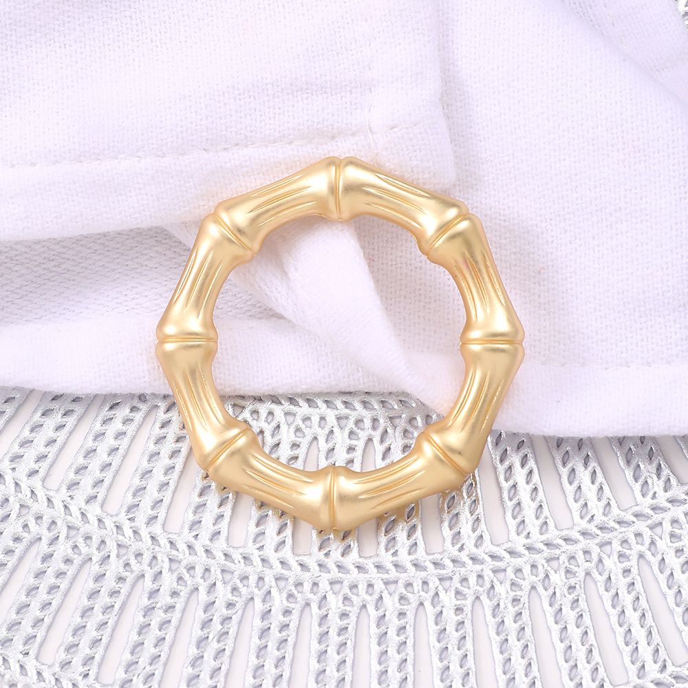 24 Pieces Metal Napkin Ring Holders Bamboo Knuckles Style Gold Napkin Holder view 3
