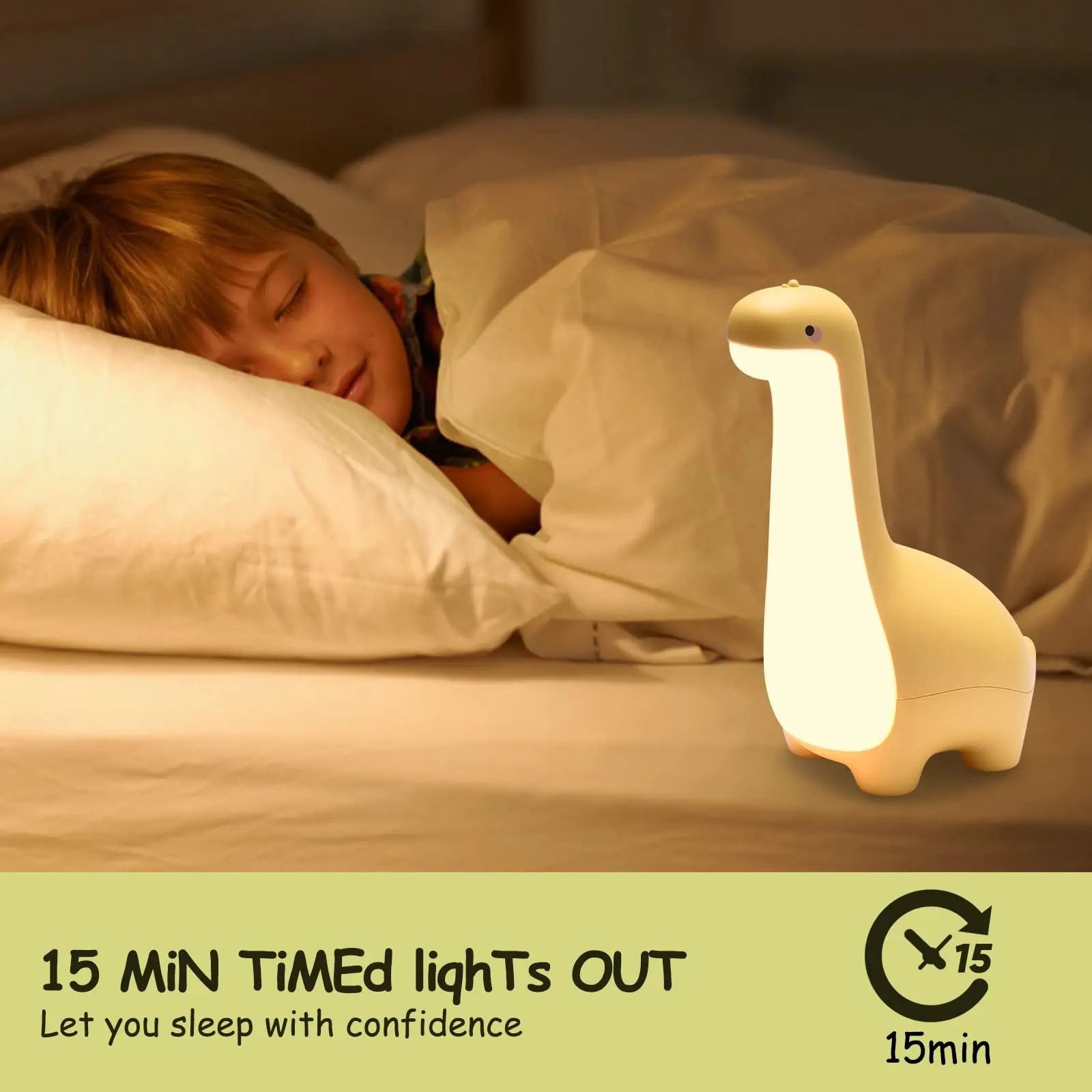 Dinosaur Night Lamp, Dimmable Bedside Night Light USB Rechargeable, Kids view 5