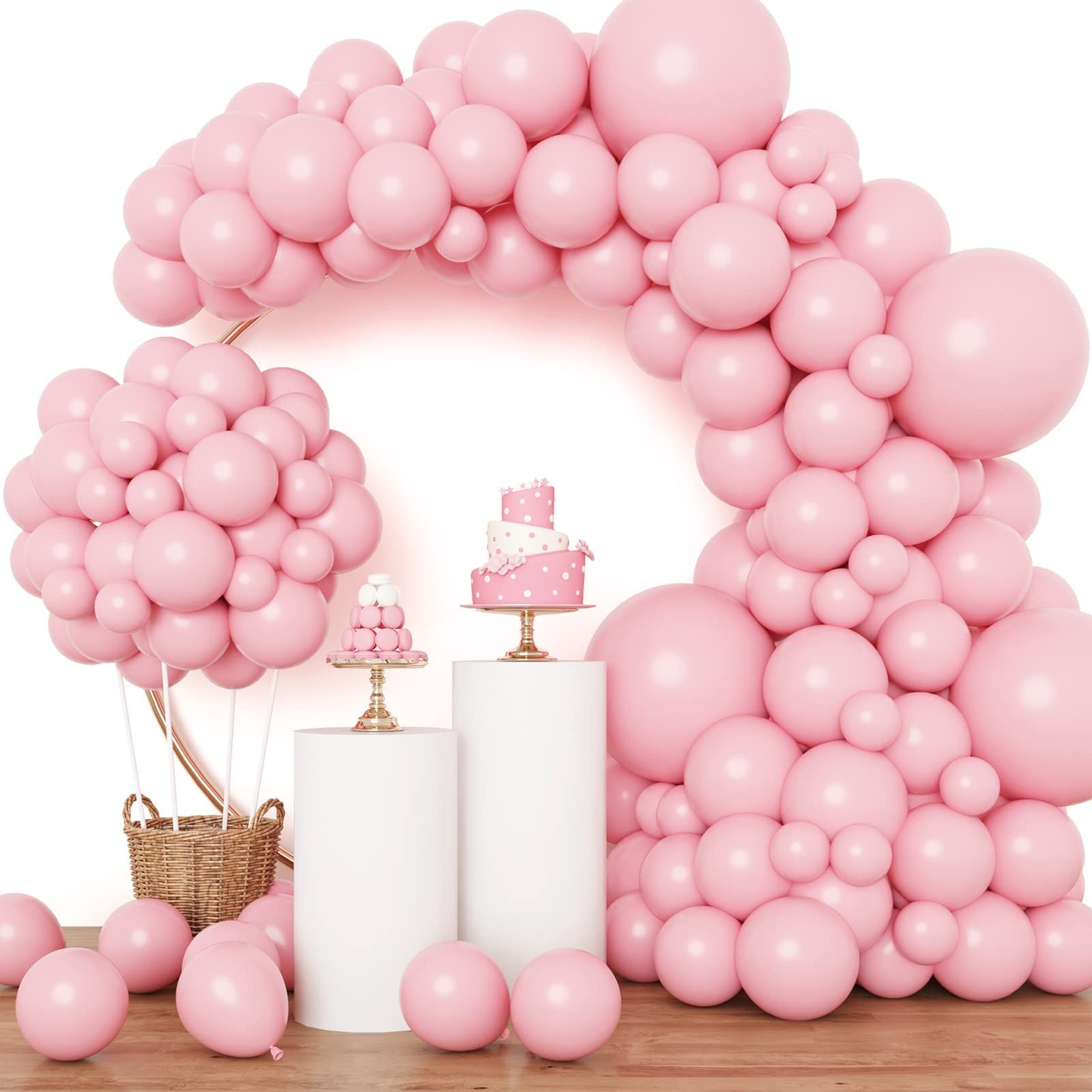 Pink Balloons 129pcs Pastel Pink Balloons Different Sizes Light Pink Balloons