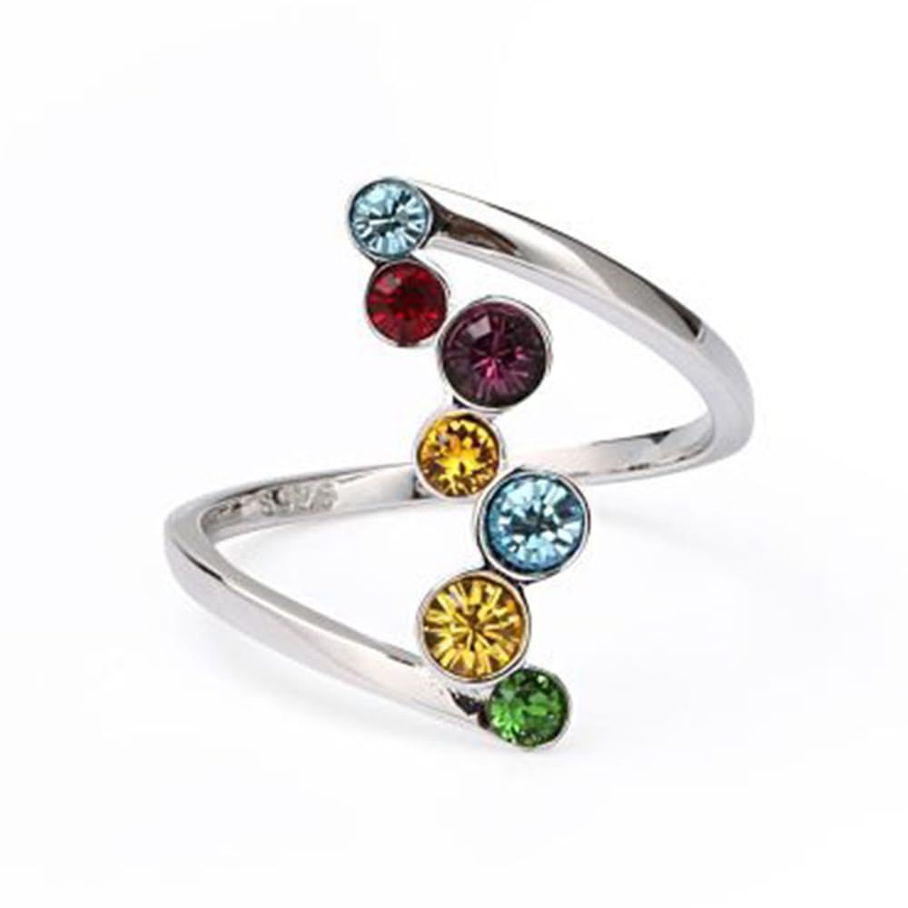 Colorful Wedding Engagement Rings for Women Girls Cubic Zirconia Anniversary