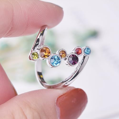 Colorful Wedding Engagement Rings for Women Girls Cubic Zirconia Anniversary view 4