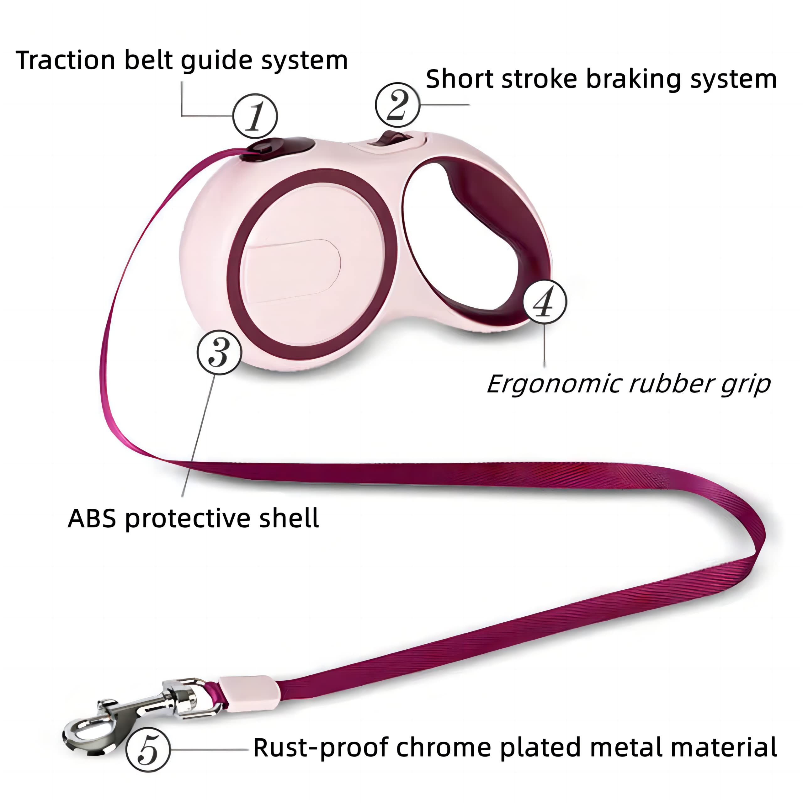 Retractable Dog Leash, Suitable for Small Medium Large Dog and Cat up to view 5