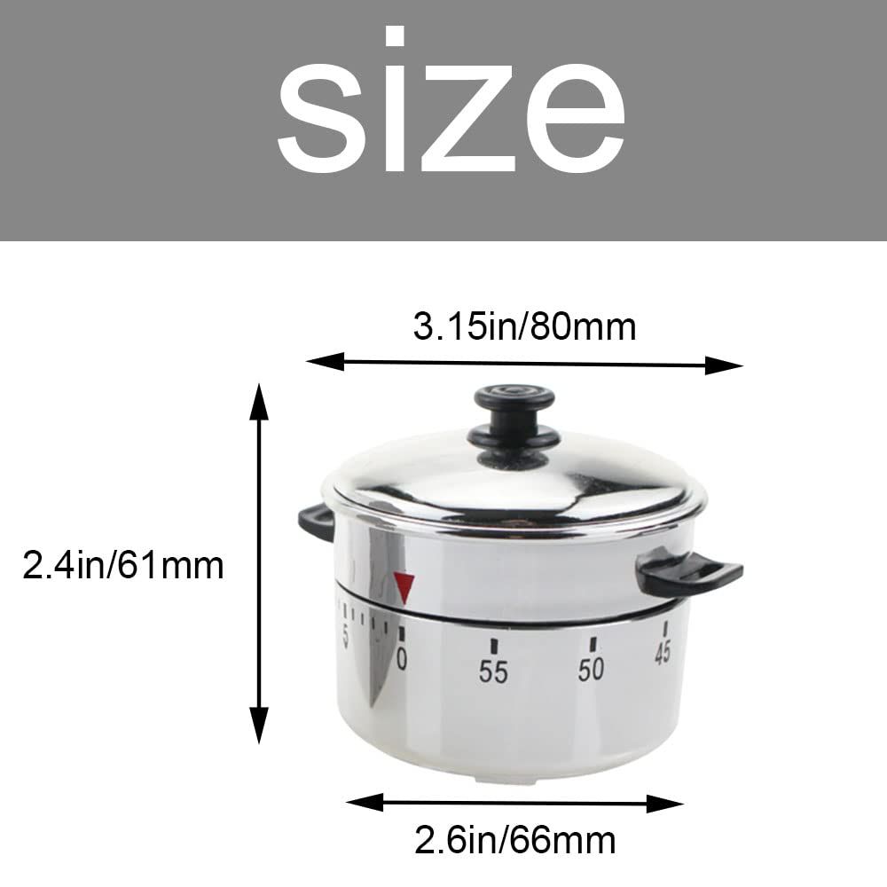 Kitchen Timer Pressure Cooker Shape Time Manager 60 Minute Wind Up Mechanical view 2