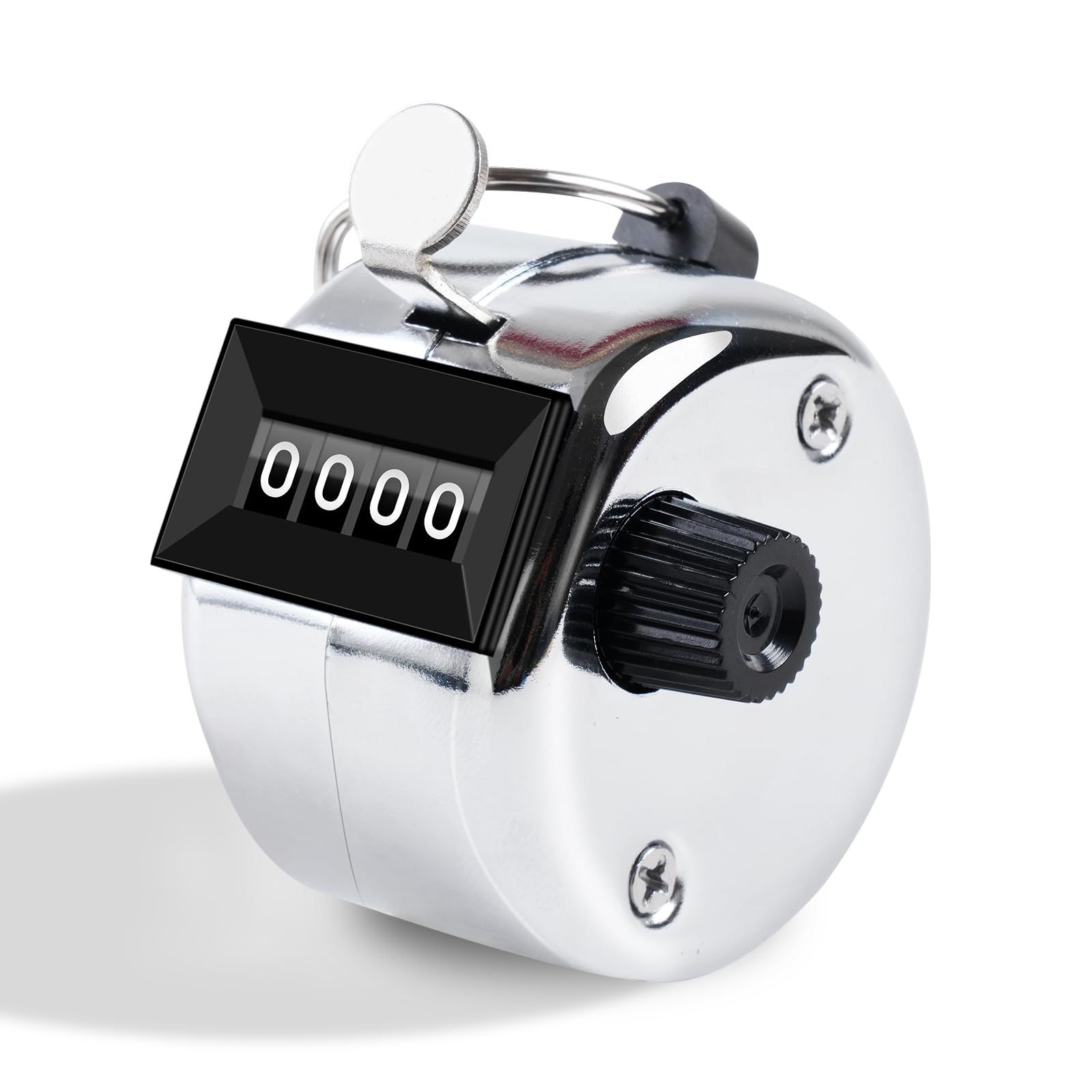 Clicker Counter, Metal Hand Tally Counter Clicker with 4 Digit Display, Pitch