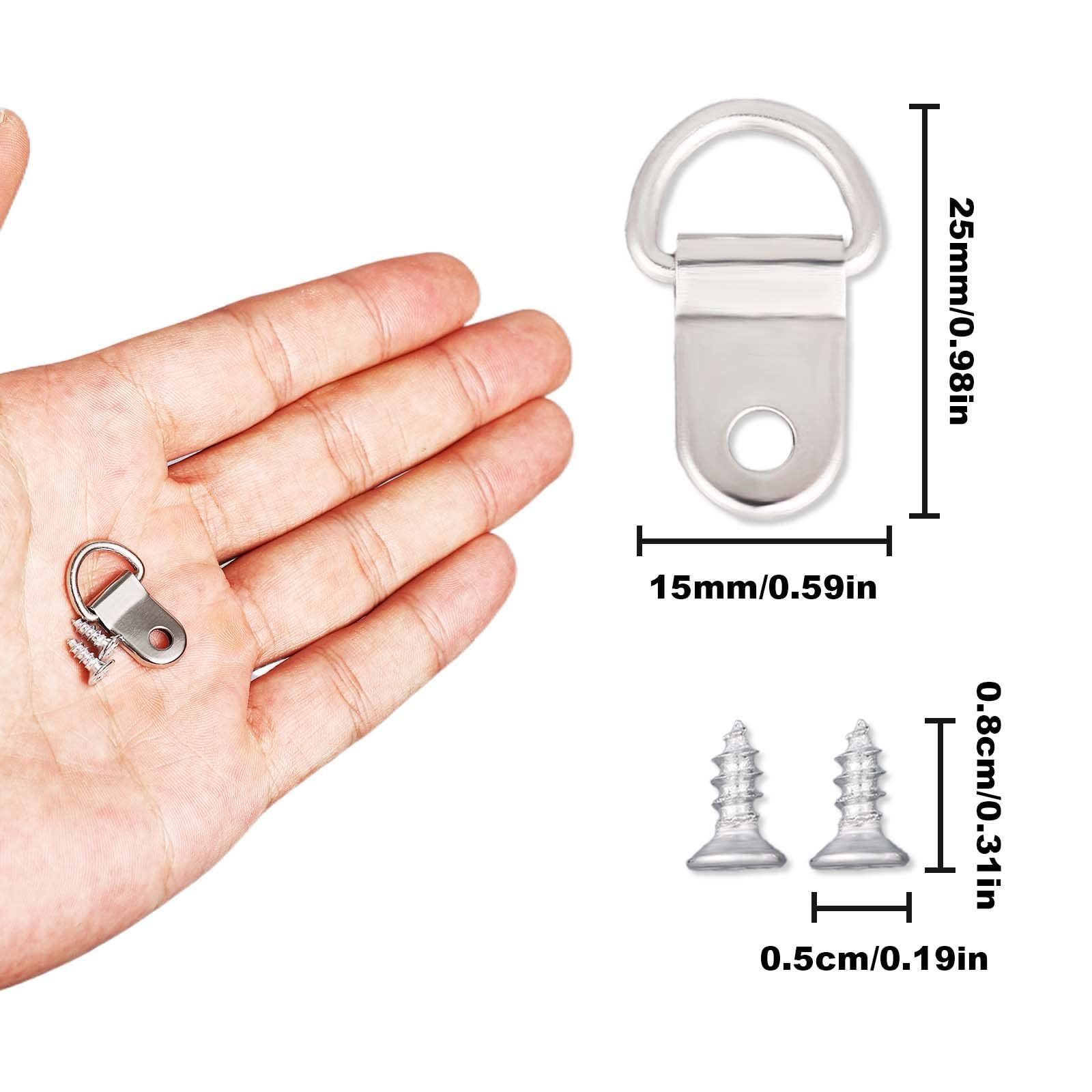 50pcs D Ring Hangers, Heavy Duty Small D-Ring Picture Hangers Kit with 50pcs view 2