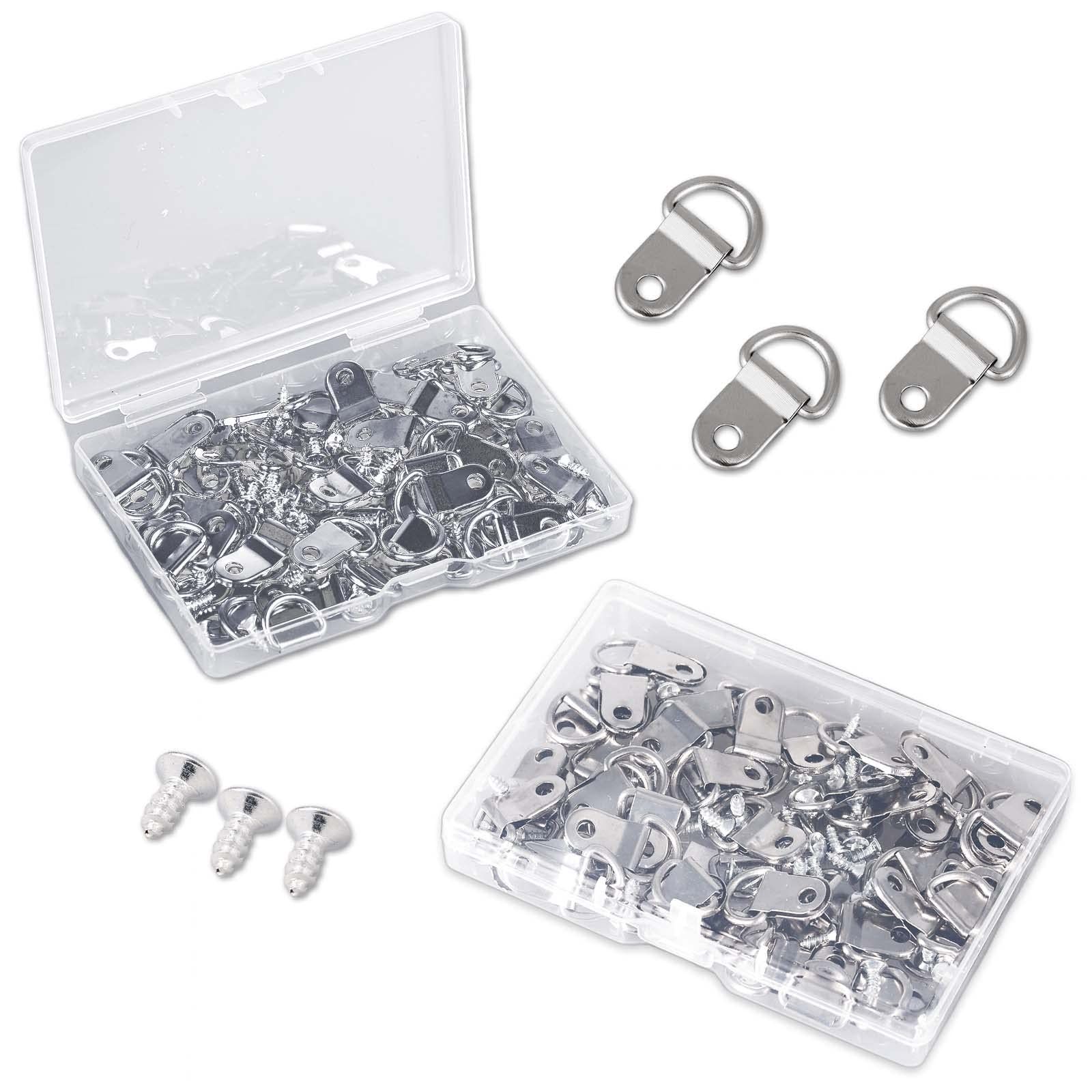 50pcs D Ring Hangers, Heavy Duty Small D-Ring Picture Hangers Kit with 50pcs view 3