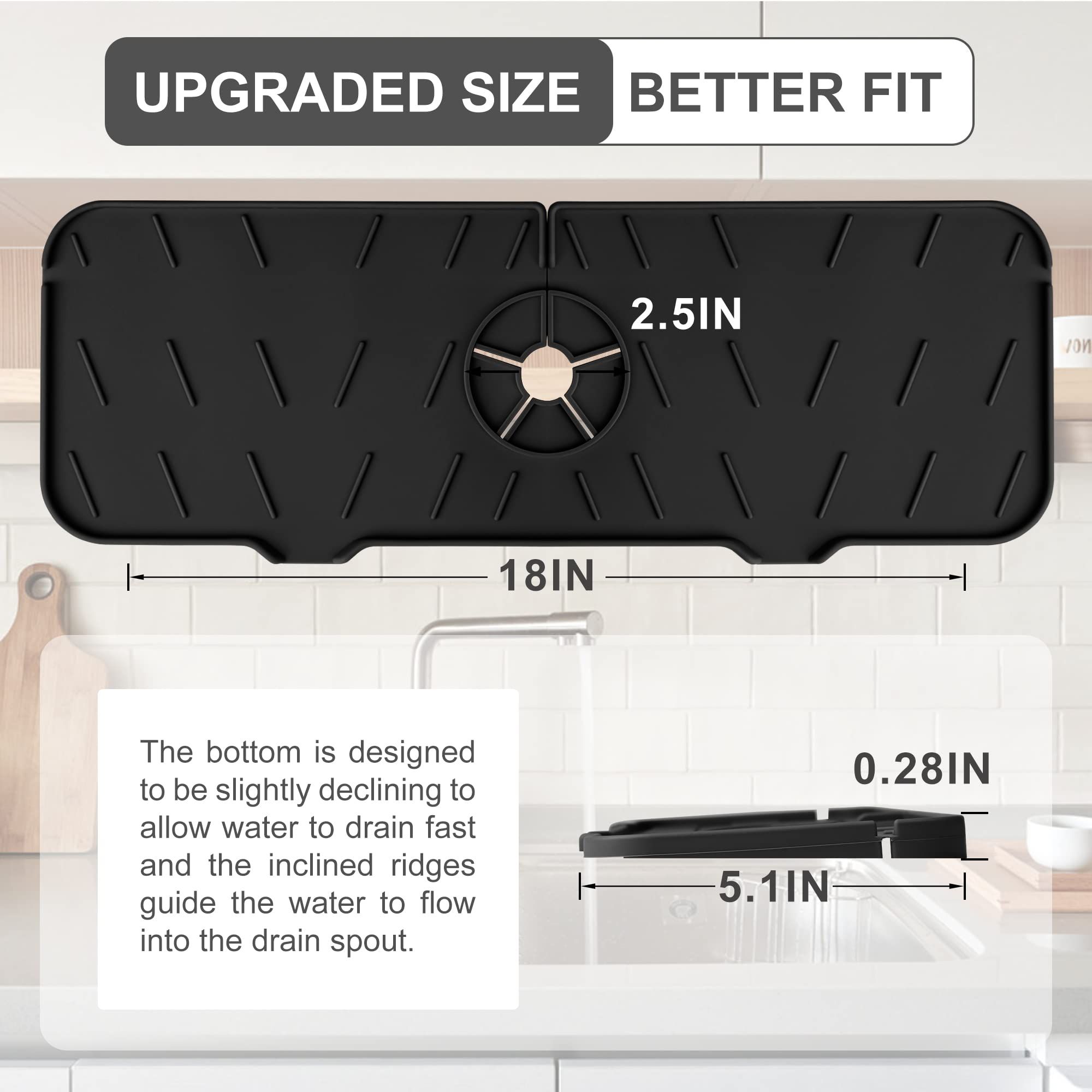 Silicone Sink Splash Guard 2 - Slope Upgraded Faucet Mat view 2