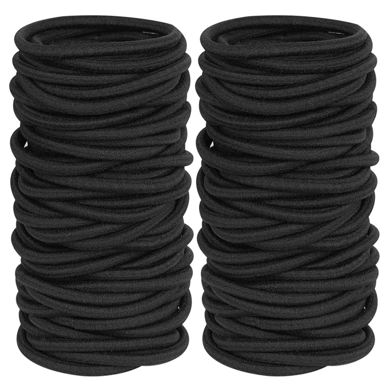 Hair Ties Mini Seamless Black Hair Bands Soft Elastics Ponytail Holders Hair
