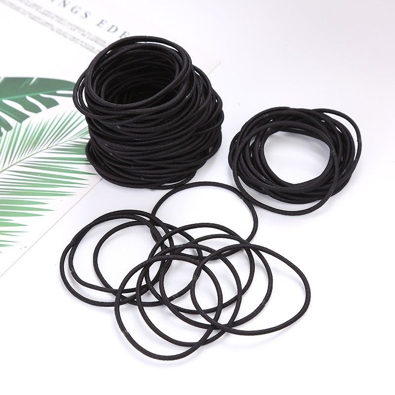 Hair Ties Mini Seamless Black Hair Bands Soft Elastics Ponytail Holders Hair view 3