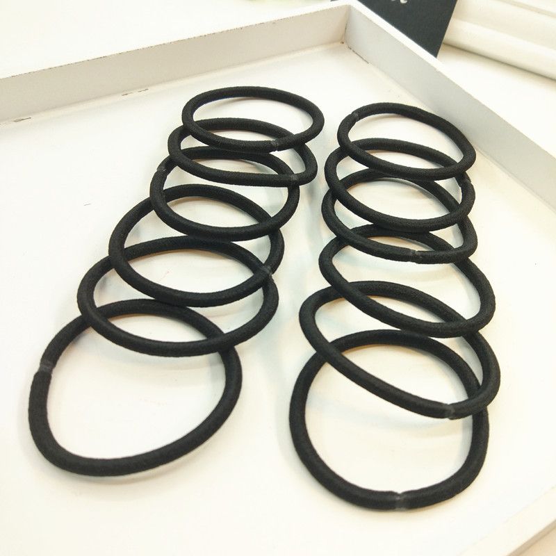 Hair Ties Mini Seamless Black Hair Bands Soft Elastics Ponytail Holders Hair view 5