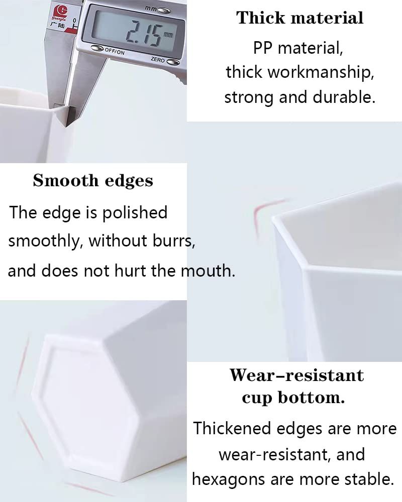 Bathroom Cups 2Pieces, Plastic Toothbrush Holder, Tumbler Cup, Geometric view 2