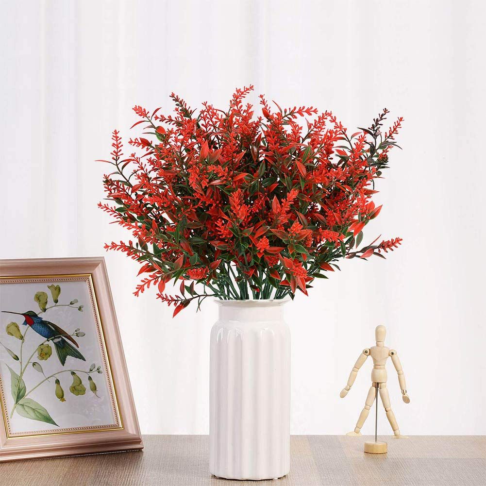 Artificial Lavender Flowers Plants UV Resistant Faux Outdoor Plastic Greenery view 2