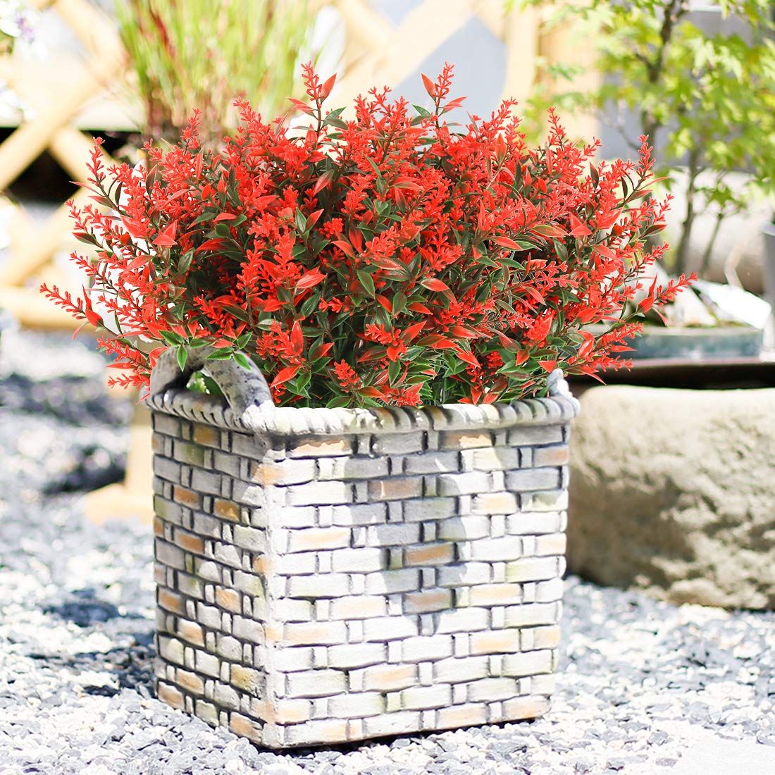 Artificial Lavender Flowers Plants UV Resistant Faux Outdoor Plastic Greenery view 3