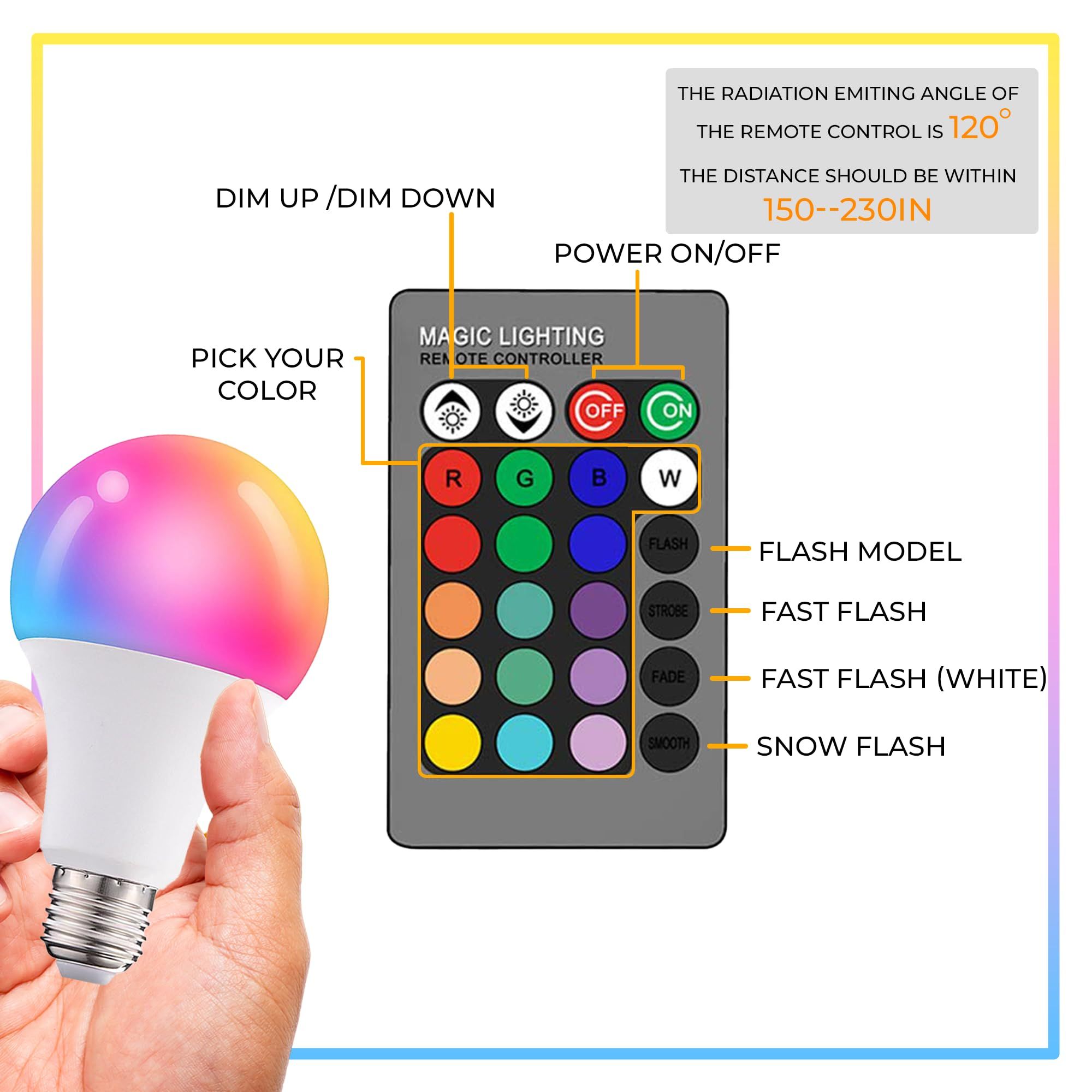 Color Changing Light Bulb with Remote view 2