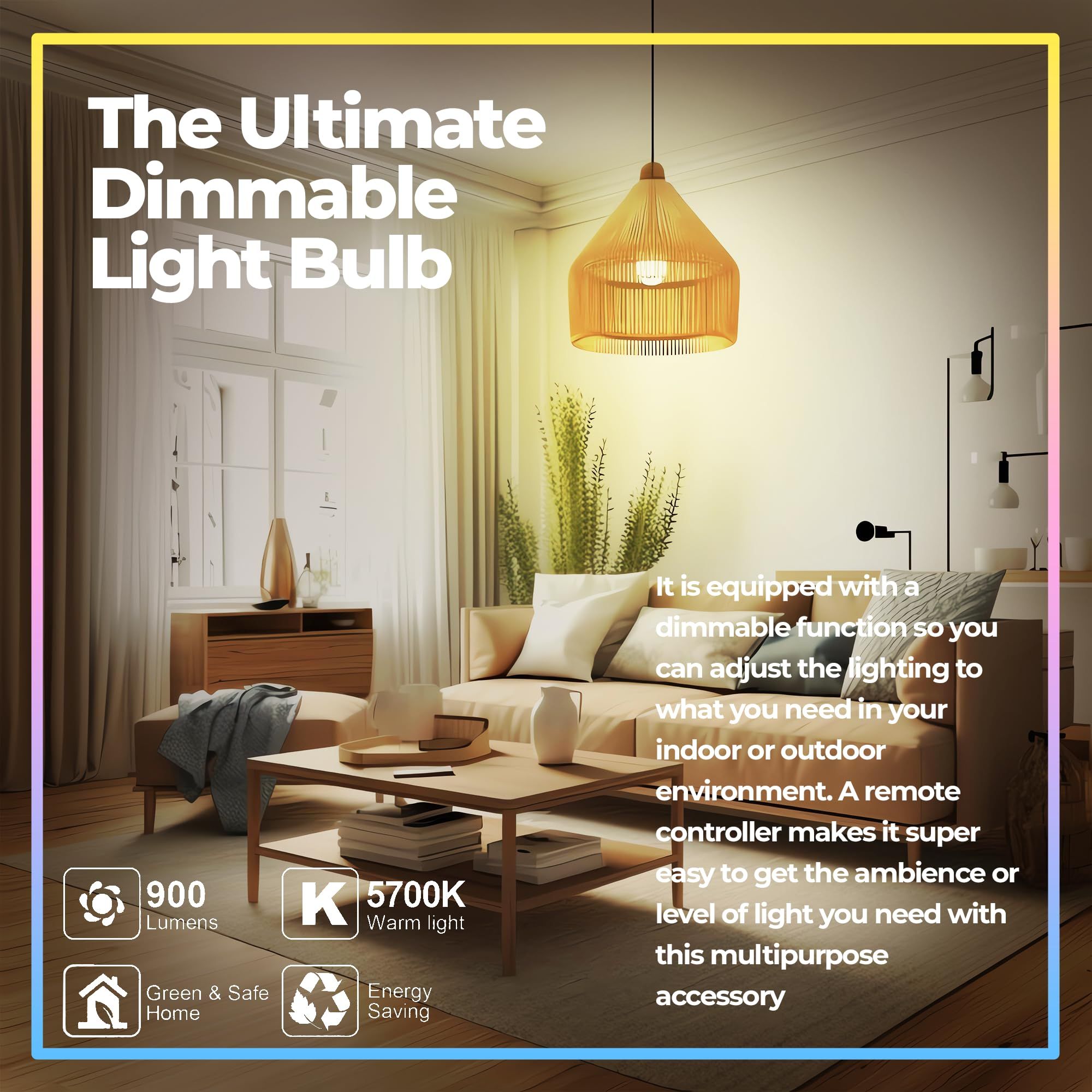 Color Changing Light Bulb with Remote view 3