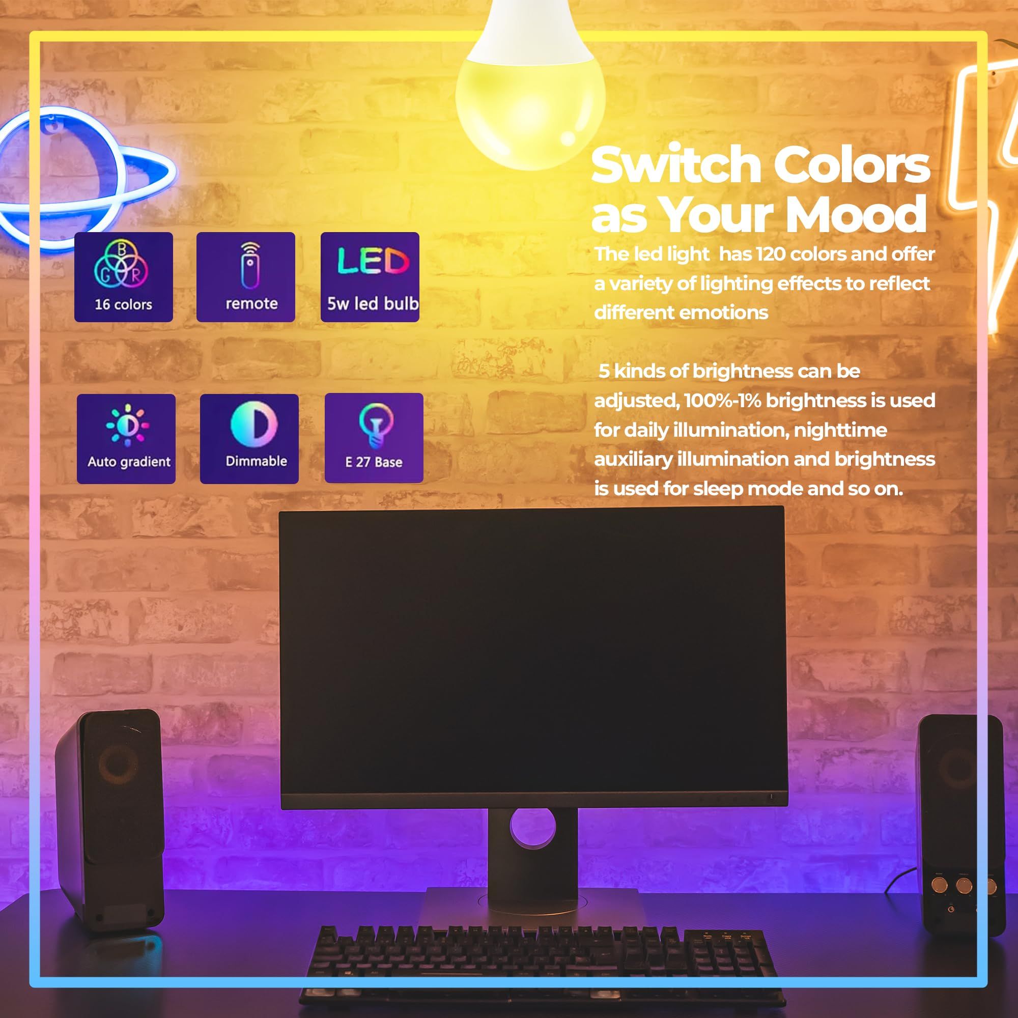 Color Changing Light Bulb with Remote view 4
