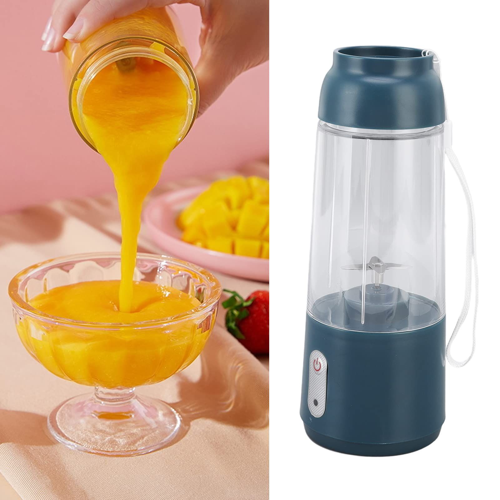 Blender Cup, 1200mAh Battery Easy to Electric Juicer Cup 300ML USB Charging view 2