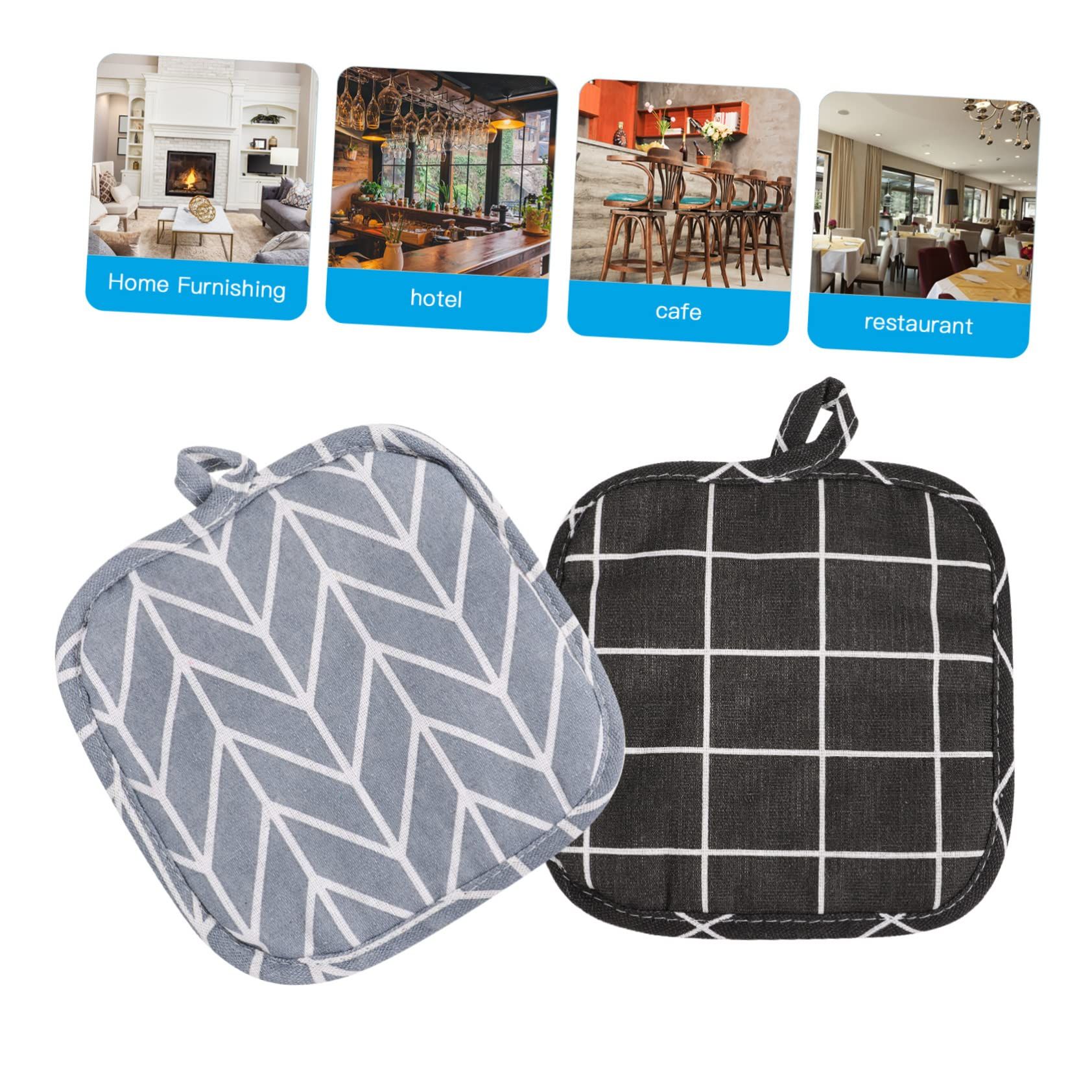 2 pcs Cotton Insulation Pad Cloth Pot Holder Silicone Hot Bowl Holder Kitchen view 5