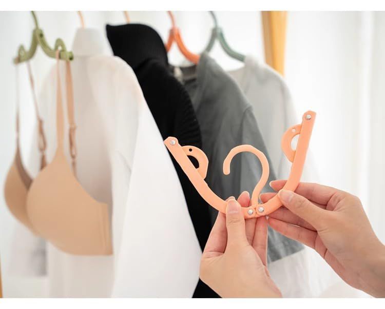 4 Pcs Travel Hangers,Portable Folding Clothes Hangers ，Clothes Drying Rack for view 4