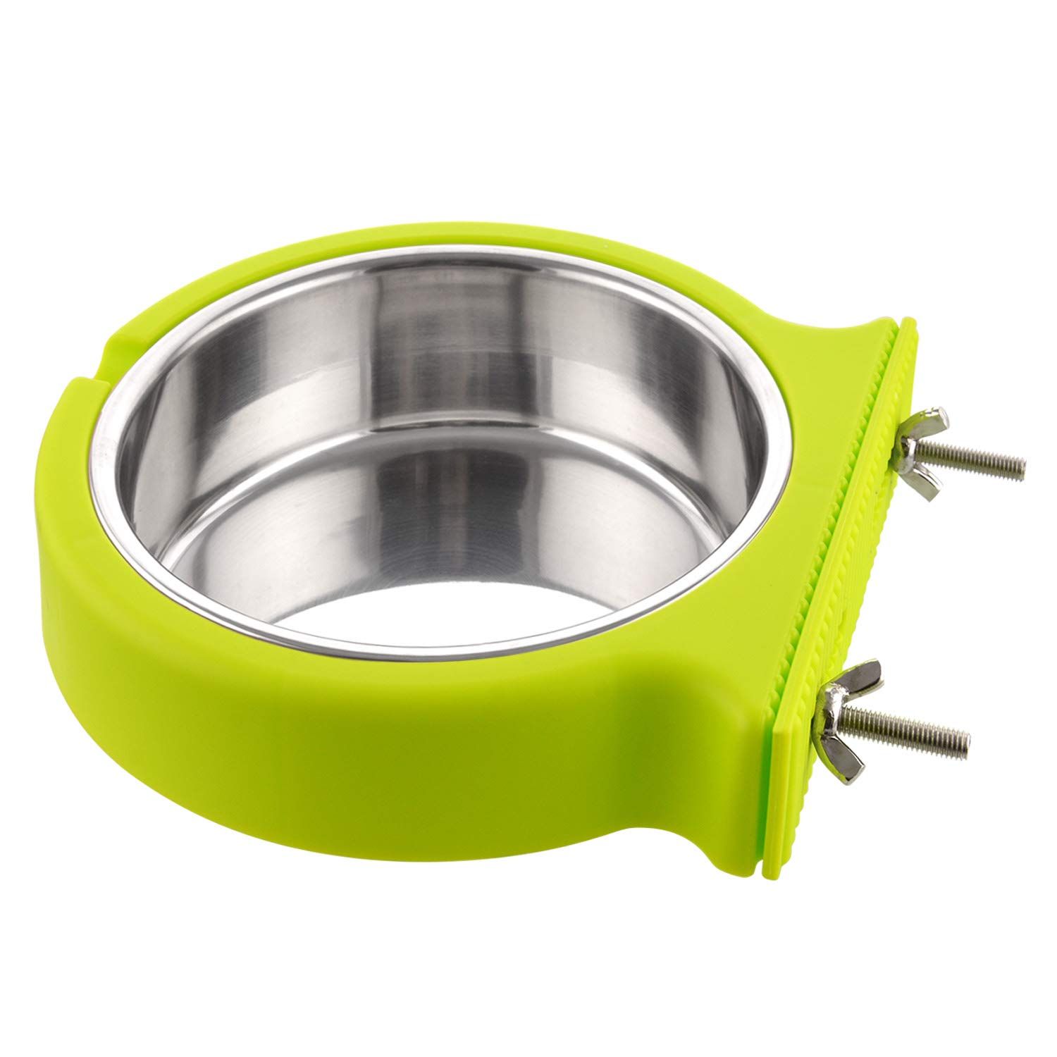 Crate Dog Bowl Removable Stainless Steel Water Food Feeder Bowls Cage Coop Cup