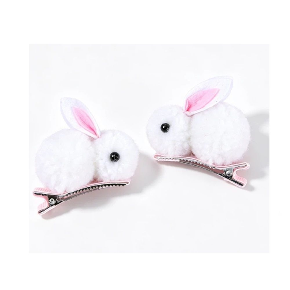 Cute cartoon rabbit hair clip three-dimensional soft plush rabbit hair clip