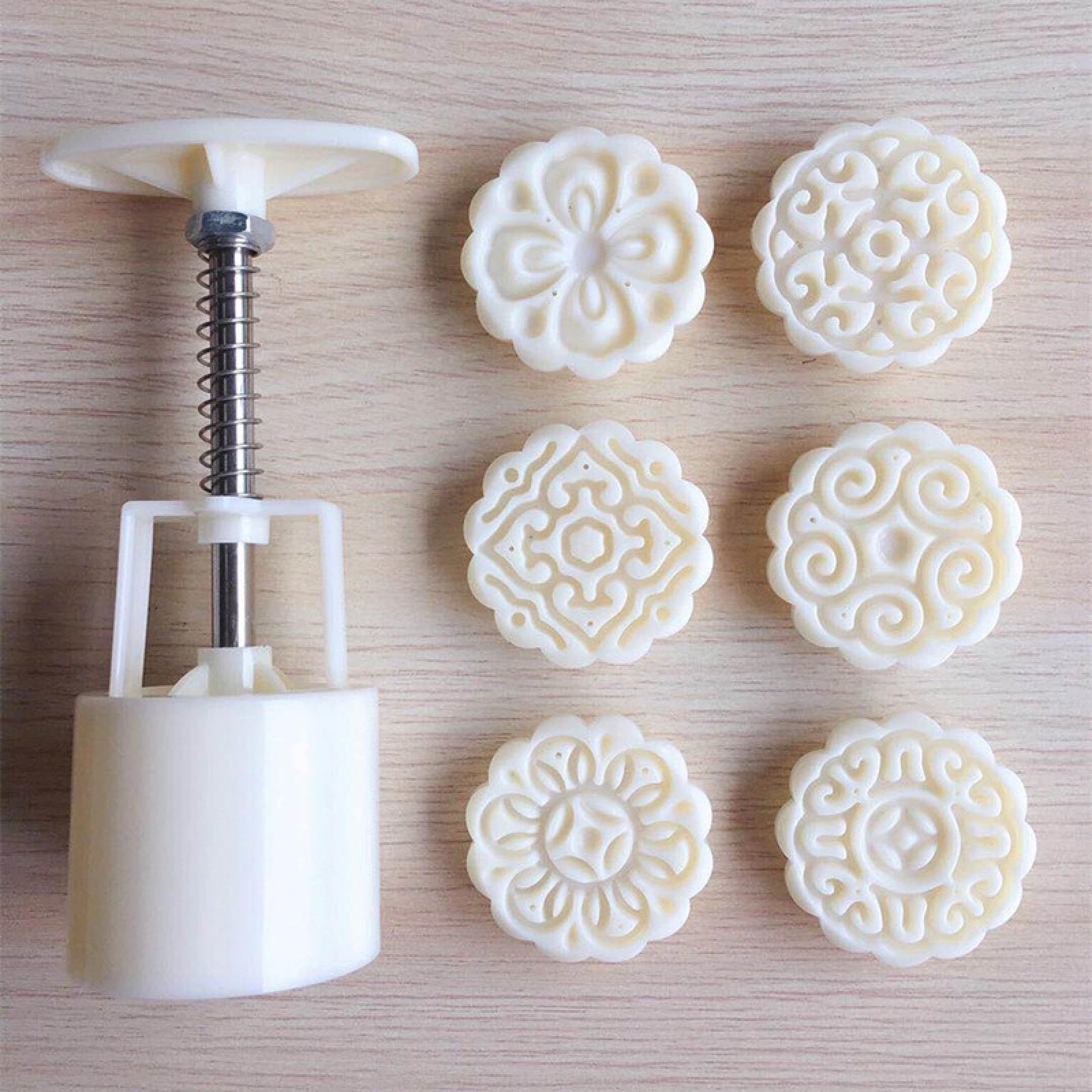 Moon Cake Mold 6 PCS, Mid Autumn Festival DIY Hand Press Cookie Stamps Pastry view 3