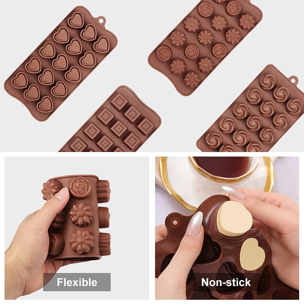 4 Packs Silicone Molds for Chocolate view 3
