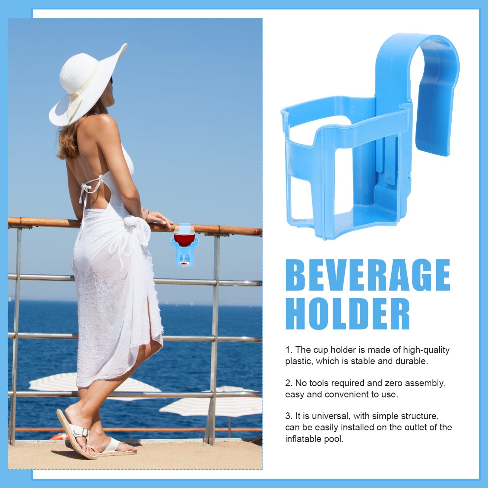 Poolside Cup Holder for Above Ground Pools Pool Cup Holder for Drinks Oval Top view 5