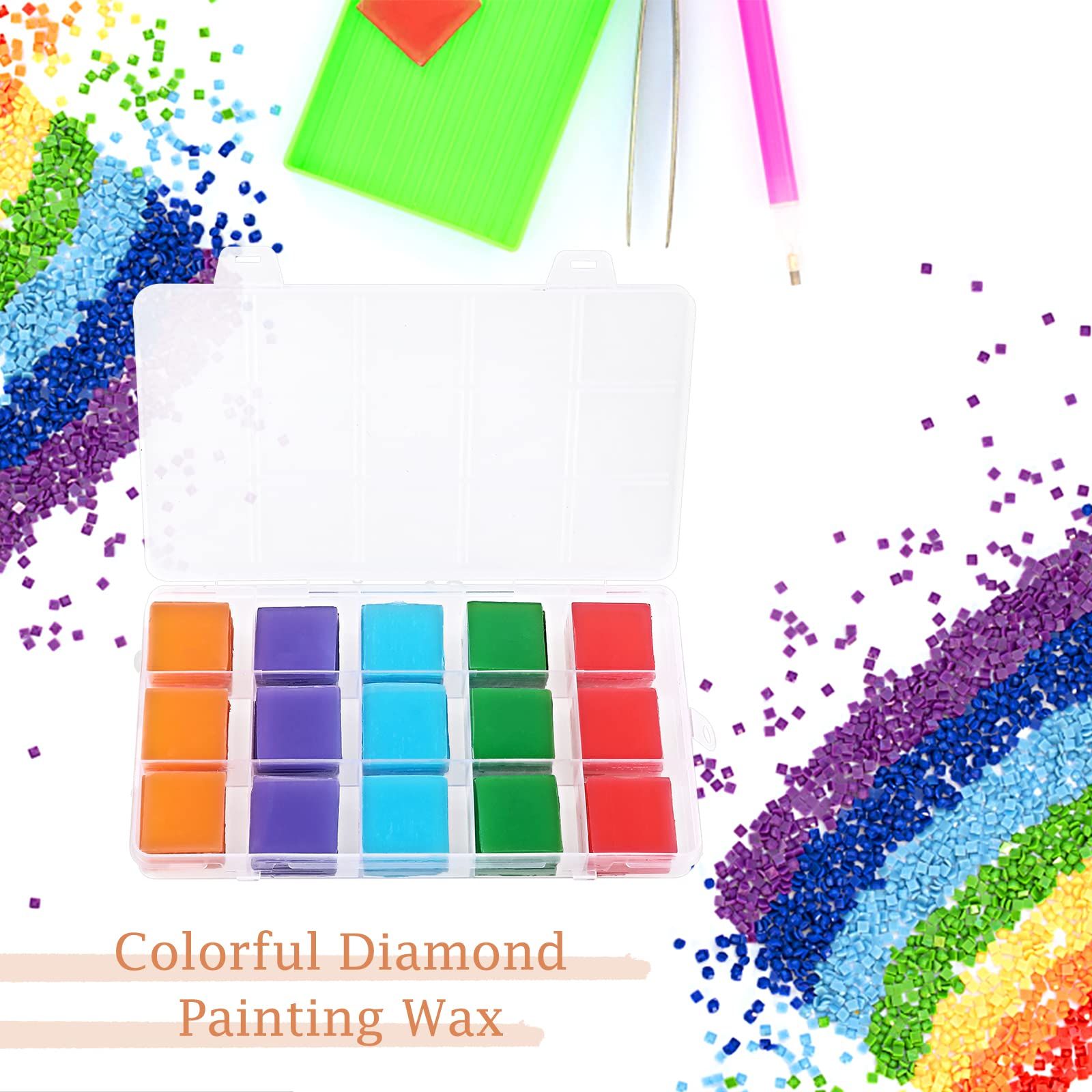 120 Pcs Diamond Painting Glue Clays with Storage Box view 3