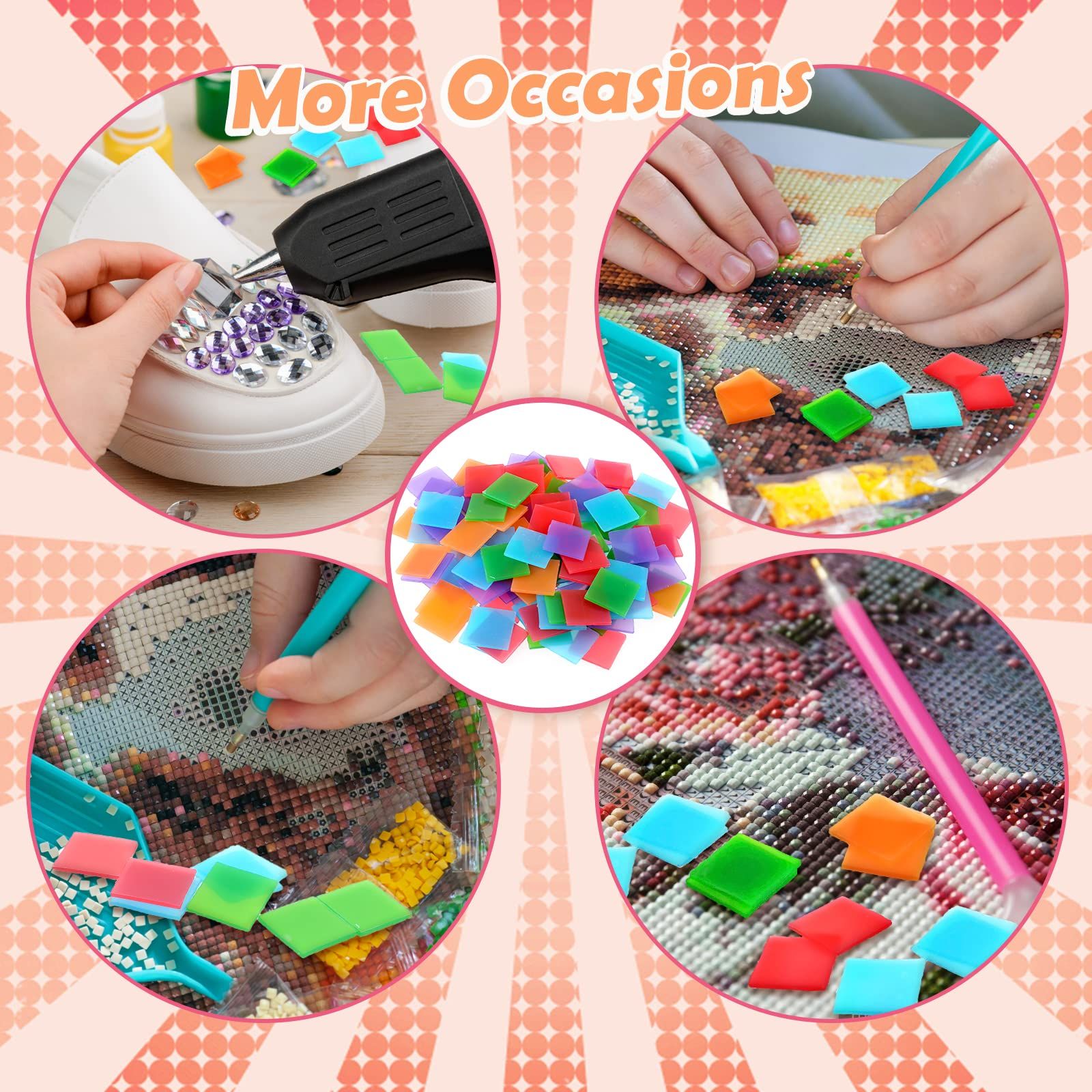 120 Pcs Diamond Painting Glue Clays with Storage Box view 4