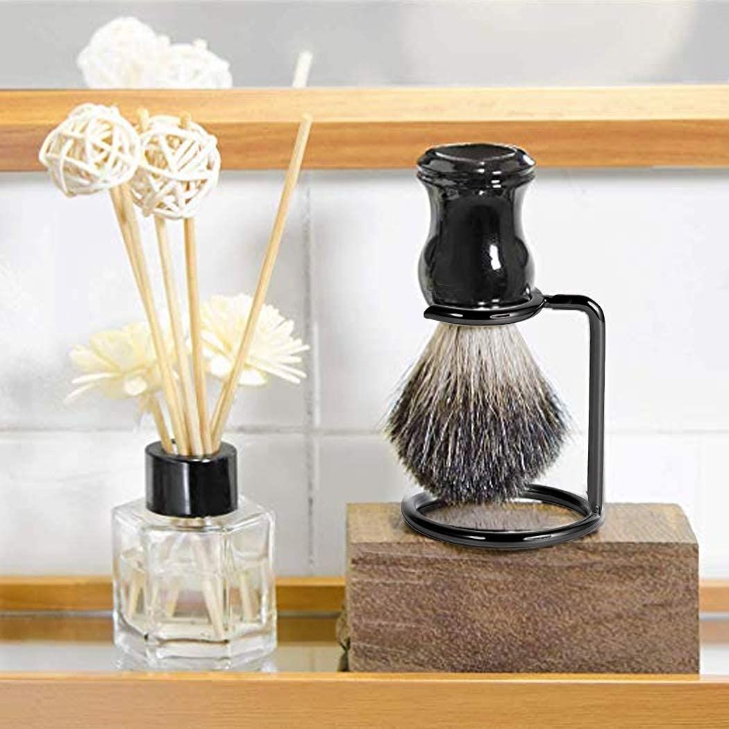 Shave Brush Stand Stainless Steel for Badger Shaving Brushes Holder Height view 3