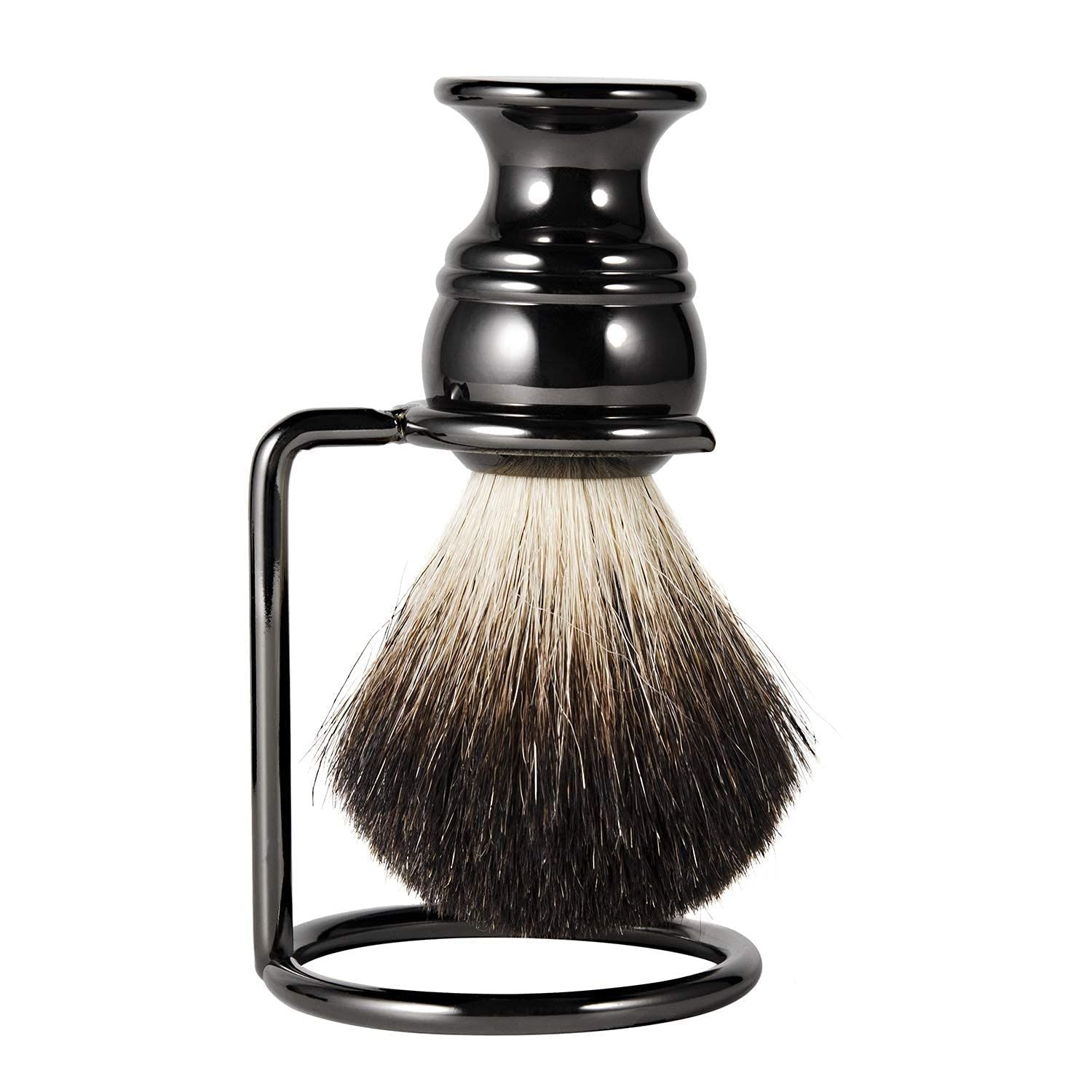 Shave Brush Stand Stainless Steel for Badger Shaving Brushes Holder Height view 4