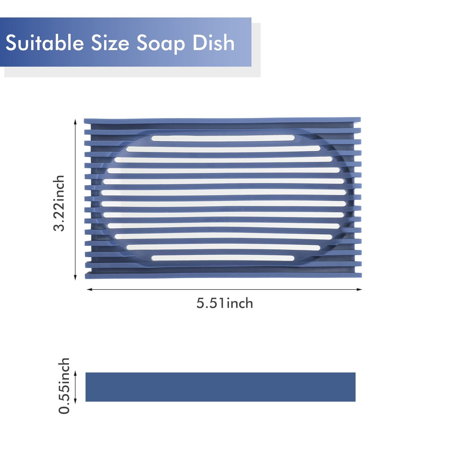 Soap Dish for Shower, Drain Soap Holder, Keeps Soap Dry, Easy Cleaning view 2