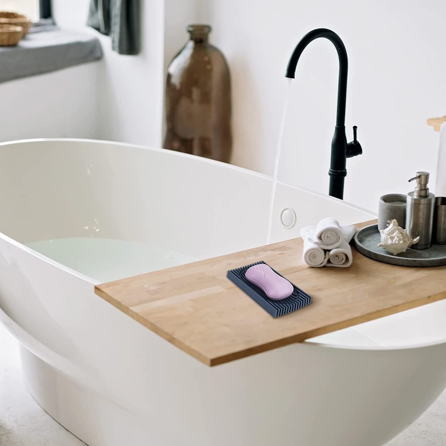 Soap Dish for Shower, Drain Soap Holder, Keeps Soap Dry, Easy Cleaning view 5