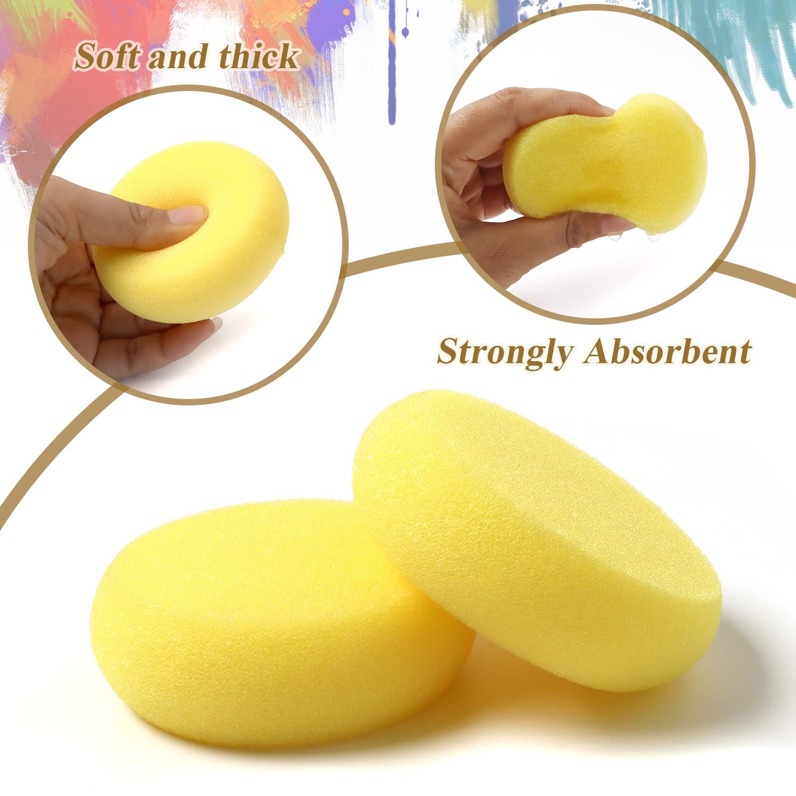 4 Pack Round Painting Sponge Synthetic Artist Sponges Ceramic Sponges for Painting view 4