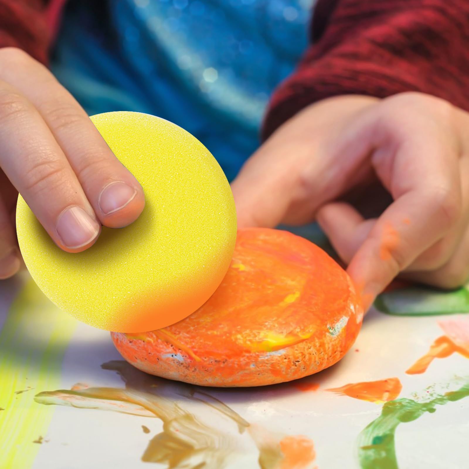 4 Pack Round Painting Sponge Synthetic Artist Sponges Ceramic Sponges for Painting view 5