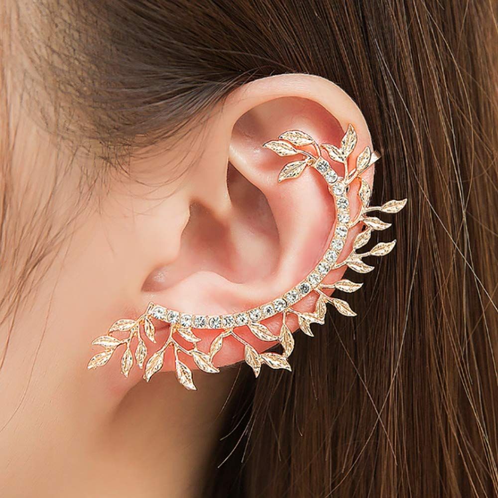 Crystal Pearl Flower Climbers Crawler Stud Earring Cute Rhinestone Resin view 2