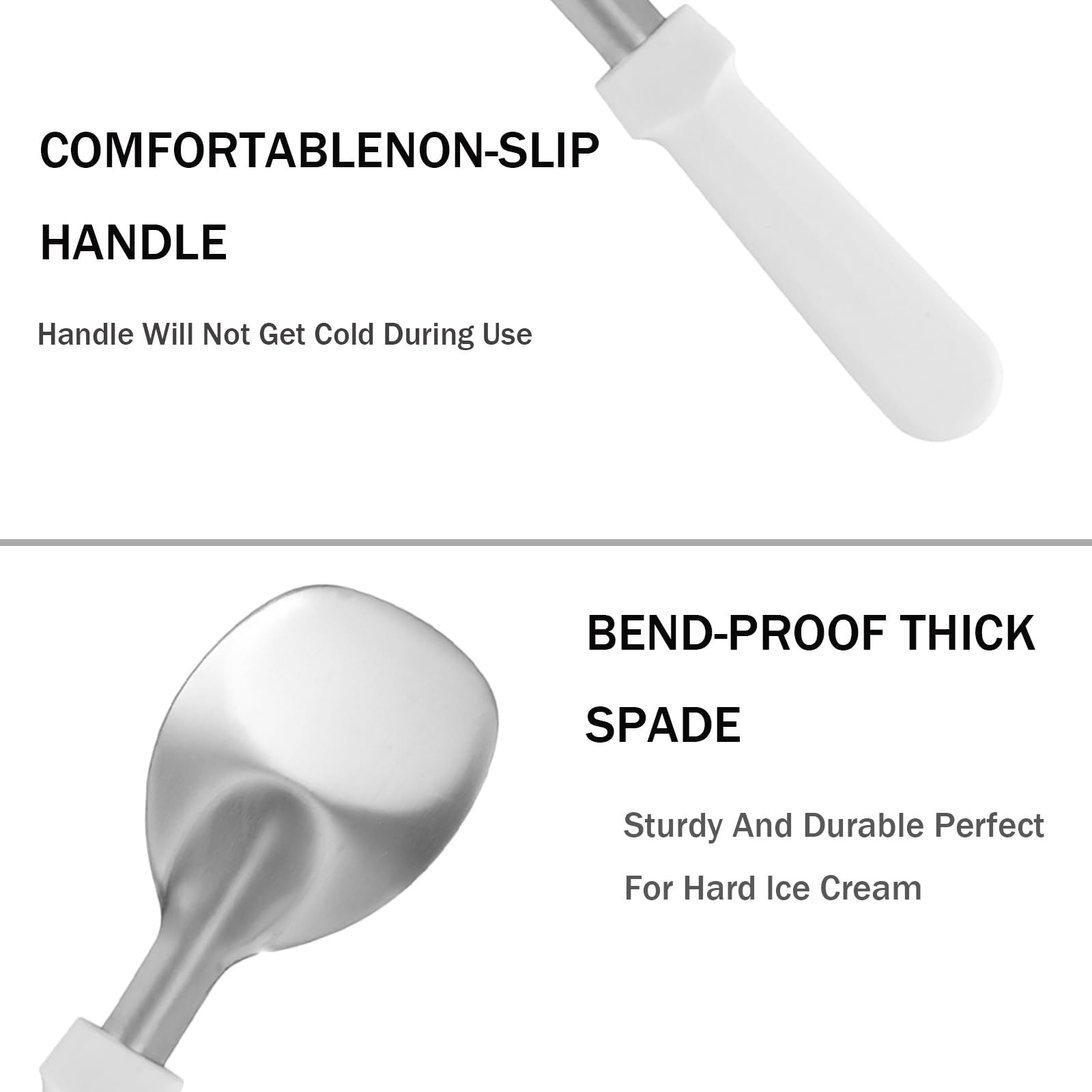 Ice Cream Spade,Stainless Steel Ice Cream Scoop Spade with Plastic view 3