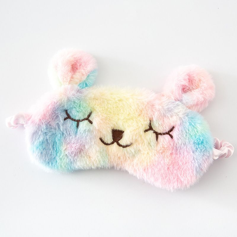 Cartoon Animal Cute Sleep Mask for Women Eye Shade Blindfold Rainbow Rabbit