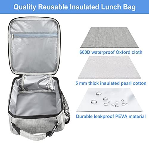 Insulated Lunch Bag, Leakproof Portable Lunch Box for Women Men Boys Girls view 2
