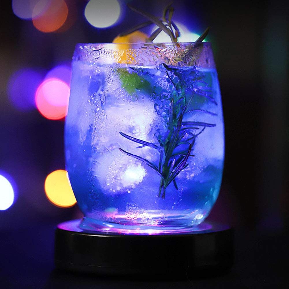 LED Coasters for Drinks, USB Rechargeable Light Up Coasters for Bar Beer view 5